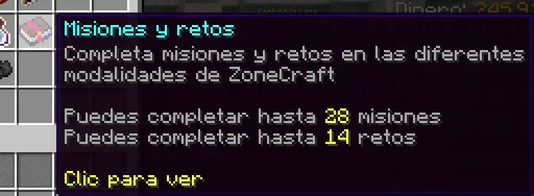 Ítem de misiones y retos en el menú Perfil